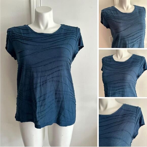 Blue Vera Wang Ribbed Shirt, Size XL - Picture 1 of 7